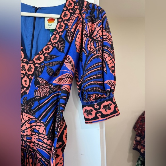 FARM Rio Vibrant Blue and Pink Midi Dress - Picture 7 of 9